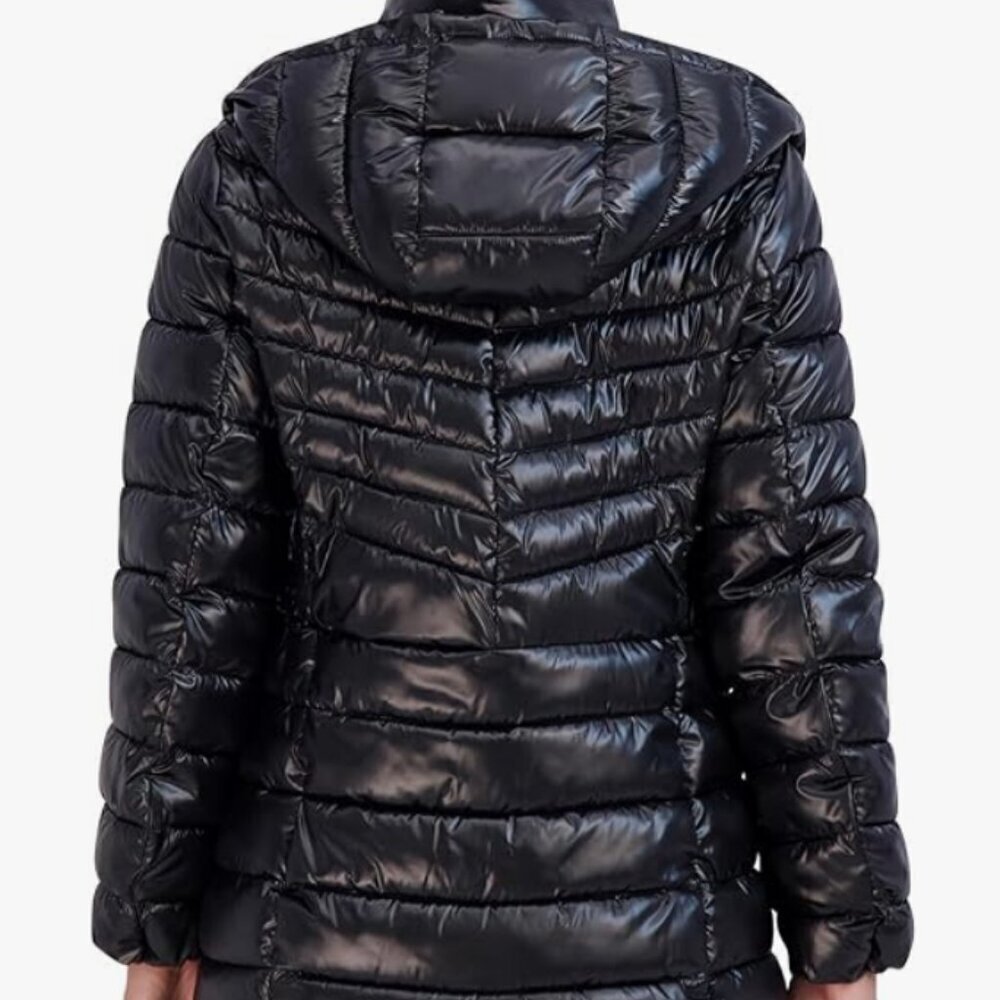 Cole Haan Women's Puffer Active hoodie jacket in Black size Small - Picture 12 of 12